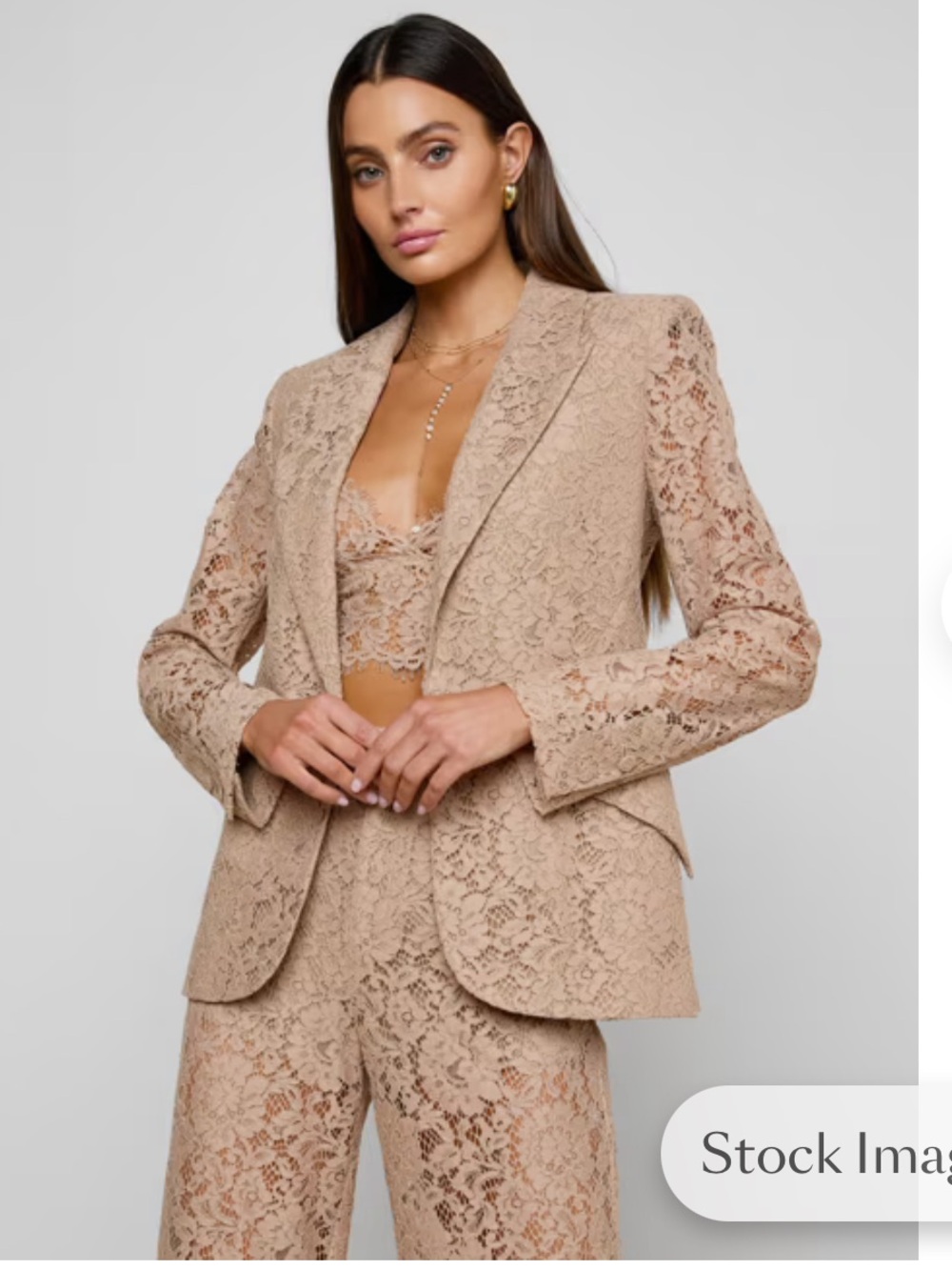 Chamberlain Lace Blazer, L’Agence in Cappucino